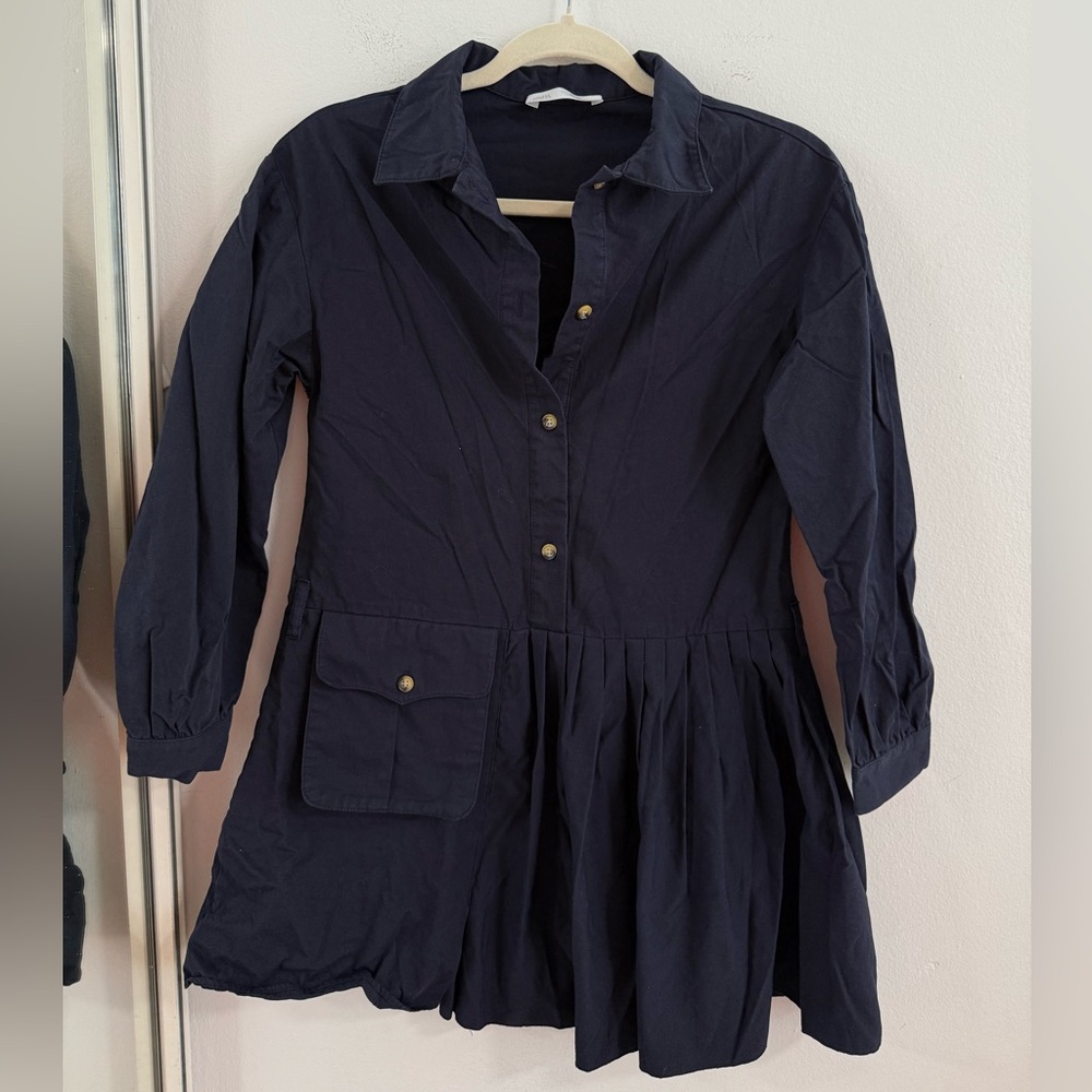 Zara Midnight Blue Collared Dress